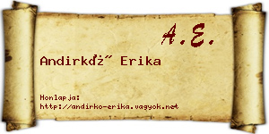 Andirkó Erika névjegykártya